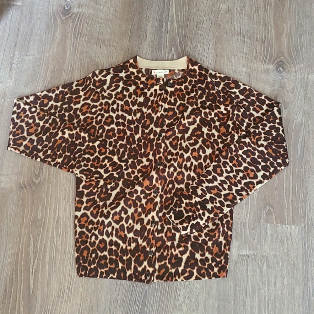 Crewcuts leopard cardigan, size 14